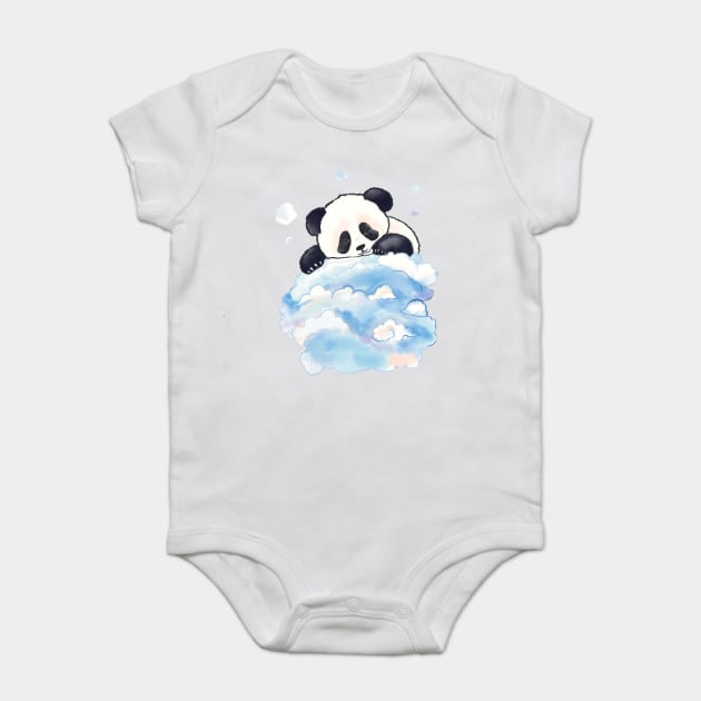 Sleepy Panda Baby Bodysuit by CreativeSage